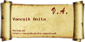 Vancsik Anita névjegykártya