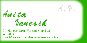 anita vancsik business card